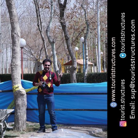 personal and project partners, The factory staff (construction location of metal structures of the aerial restaurant of Ferdows Garden, Isfahan.), Concreting operations personnel (the project construction of the aerial restaurant of Ferdows Garden, Isfahan), Installer personal and work height, Professional team of Photography and video recording ( the project implementation location of Ferdows Garden of Isfahan.)