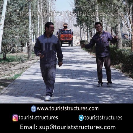 personal and project partners, The factory staff (construction location of metal structures of the aerial restaurant of Ferdows Garden, Isfahan.), Concreting operations personnel (the project construction of the aerial restaurant of Ferdows Garden, Isfahan), Installer personal and work height, Professional team of Photography and video recording ( the project implementation location of Ferdows Garden of Isfahan.)