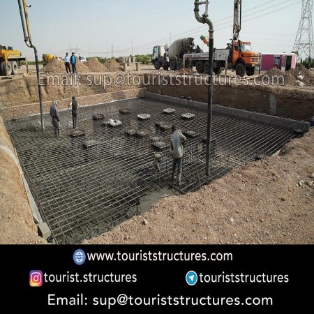 concreting and operation, Concreting of the tourist project foundation of Cariesland, Yazd, Concrete test of the tourist project foundation of Cariesland of Yazd, Concrete processing of the tourist project foundation of Cariesland, Yazd