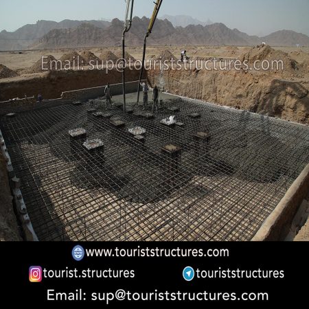 concreting and operation, Concreting of the tourist project foundation of Cariesland, Yazd, Concrete test of the tourist project foundation of Cariesland of Yazd, Concrete processing of the tourist project foundation of Cariesland, Yazd