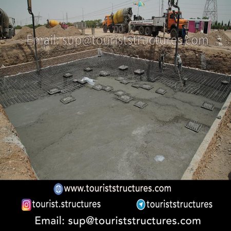 concreting and operation, Concreting of the tourist project foundation of Cariesland, Yazd, Concrete test of the tourist project foundation of Cariesland of Yazd, Concrete processing of the tourist project foundation of Cariesland, Yazd