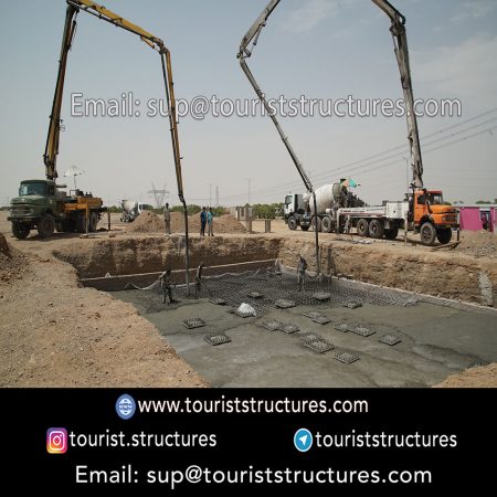 concreting and operation, Concreting of the tourist project foundation of Cariesland, Yazd, Concrete test of the tourist project foundation of Cariesland of Yazd, Concrete processing of the tourist project foundation of Cariesland, Yazd