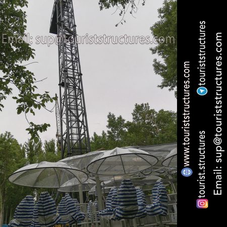 aerial restaurant, Successful test of the aerial restaurant implementation by derrick for the first time in the world, Very beautiful lighting of the aerial restaurant of Ferdows Garden, Isfahan