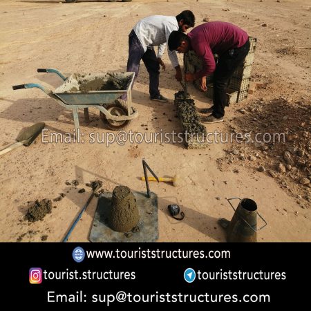 concreting and operation, Concreting of the tourist project foundation of Cariesland, Yazd, Concrete test of the tourist project foundation of Cariesland of Yazd, Concrete processing of the tourist project foundation of Cariesland, Yazd