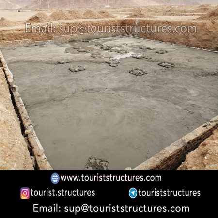 concreting and operation, Concreting of the tourist project foundation of Cariesland, Yazd, Concrete test of the tourist project foundation of Cariesland of Yazd, Concrete processing of the tourist project foundation of Cariesland, Yazd