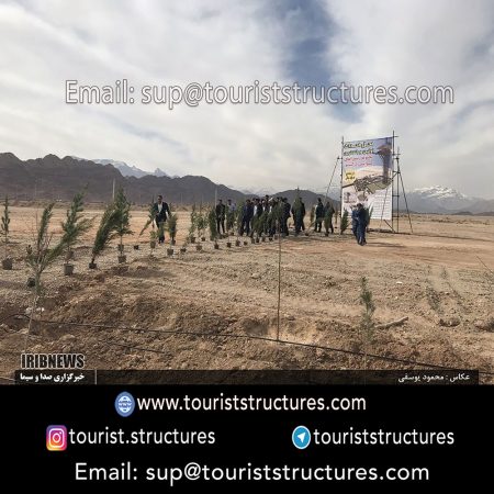 project introduction and its construction location, Construction of the tourist project of the highest structure of Yazd province started with a height of 75 M in February 2019 with following specifications, The second diamond restaurant in Iran, Roof Garden, The first zip line in Yazd province, The first sliding restaurant in the world, Glass elevator with the capacity of 13 and 6 people and emergency stairs a height of 54 meters, And a place for selfi pictures at the tower tip at a height of 75 meters in the collection of Cariesland Yazd which of course is under construction, Introduction banners of the tourist project of Careisland of Yazd, 3D view of the tourist project of Cariesland Yazd, Mahestan twin towers of Yazd, the highest structure in Yazd city, The tourist project of Cariesland of Yazd with a height of 75 M is the highest structure of Yazd province, Very accurate executive maps and engineered of the tourist project of Cariesland of Yazd, Air maps of construction location of the tourist project of Yazd Cariesland and UTM coordinates of location points of the project, Pictures of implementation location of the tourist project of Yazd Cariesland before implementation of civil operations on it, Pick-axing ceremony of the tourist project of Cariesland with presence of dear governor of Yazd, honorable Dr, News coverage of the beginning of the tourist project construction of Yazd Cariesland on (the radio and television) news site
